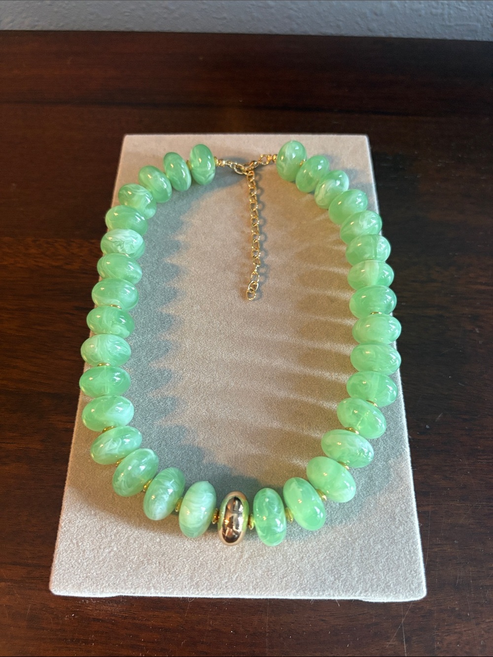 Green Beaded Statement Necklace